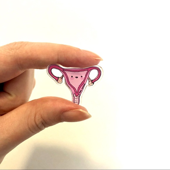 Uterus anatomy pin, Fresh Crayons acrylic pin - Picture 4 of 5